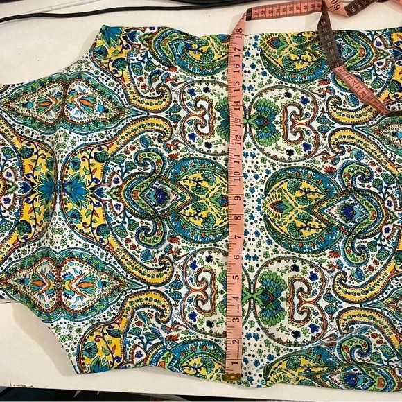 Women’s Size 12 Mini Dress Multicolor Patterned Office Colorful Sleeveless Zip - Picture 2 of 11